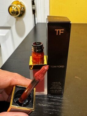 Tom Ford Lipstick — Devoted 123 (Rose-Brown with Gold Cap)
